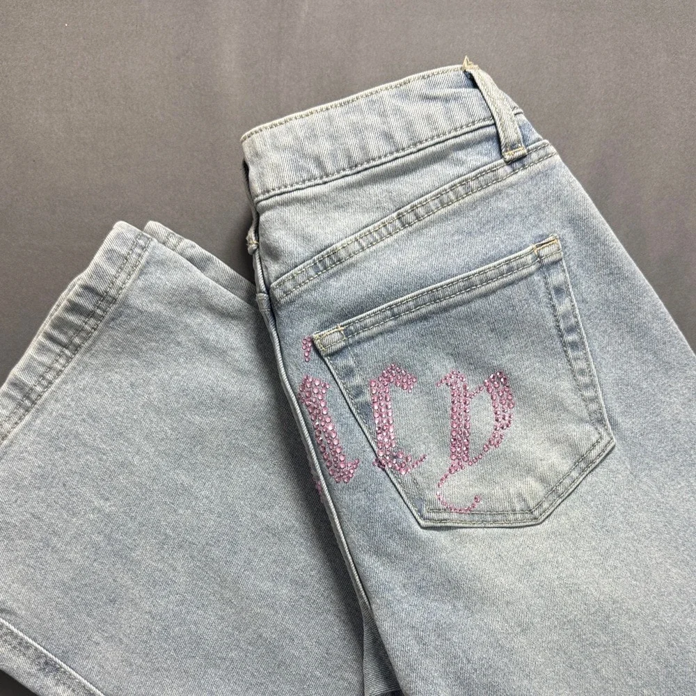 Juicy‎ Couture Light Blue Wide Leg Jeans Flare Denim Size 5/27 Abbod Style
